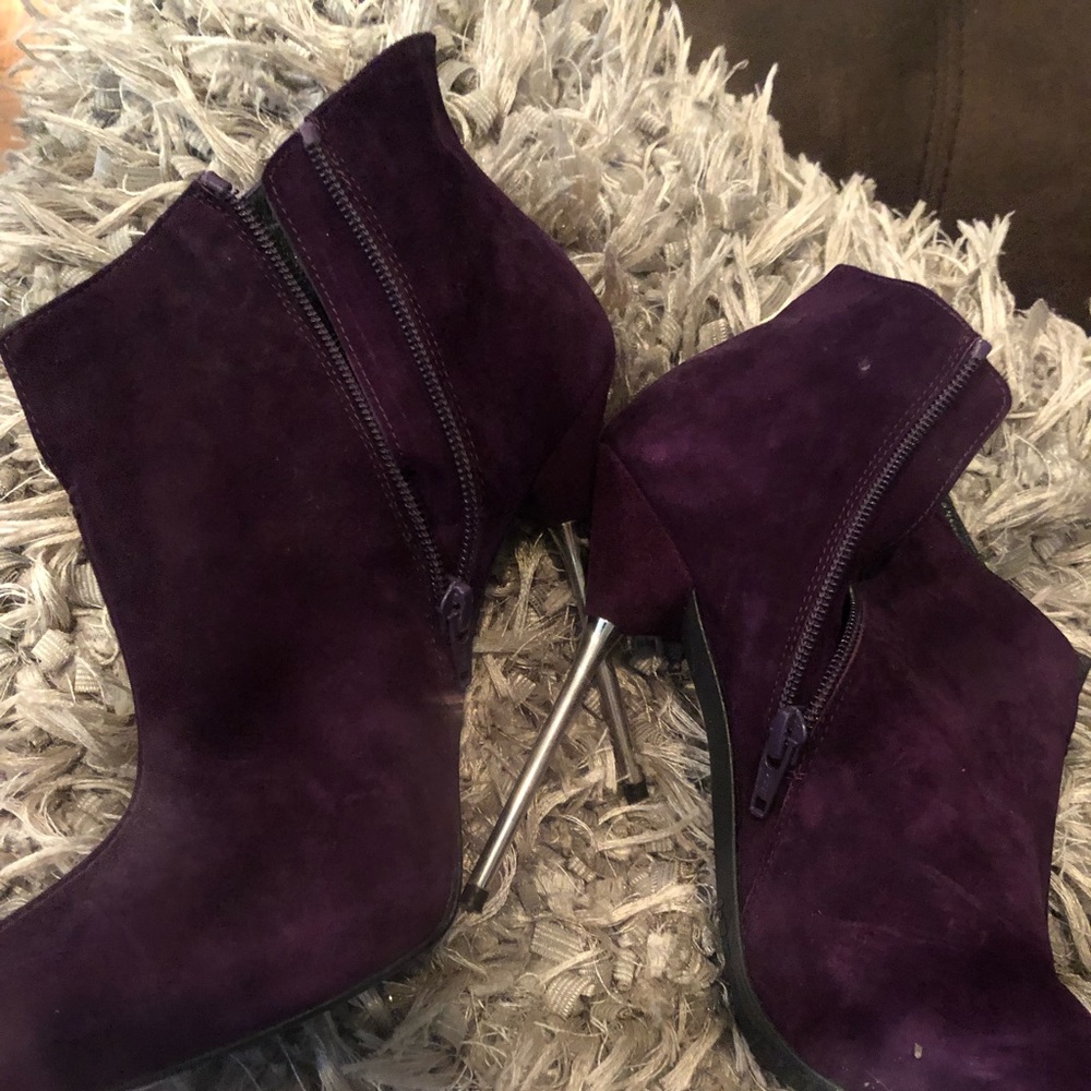 Deep purple stiletto booties